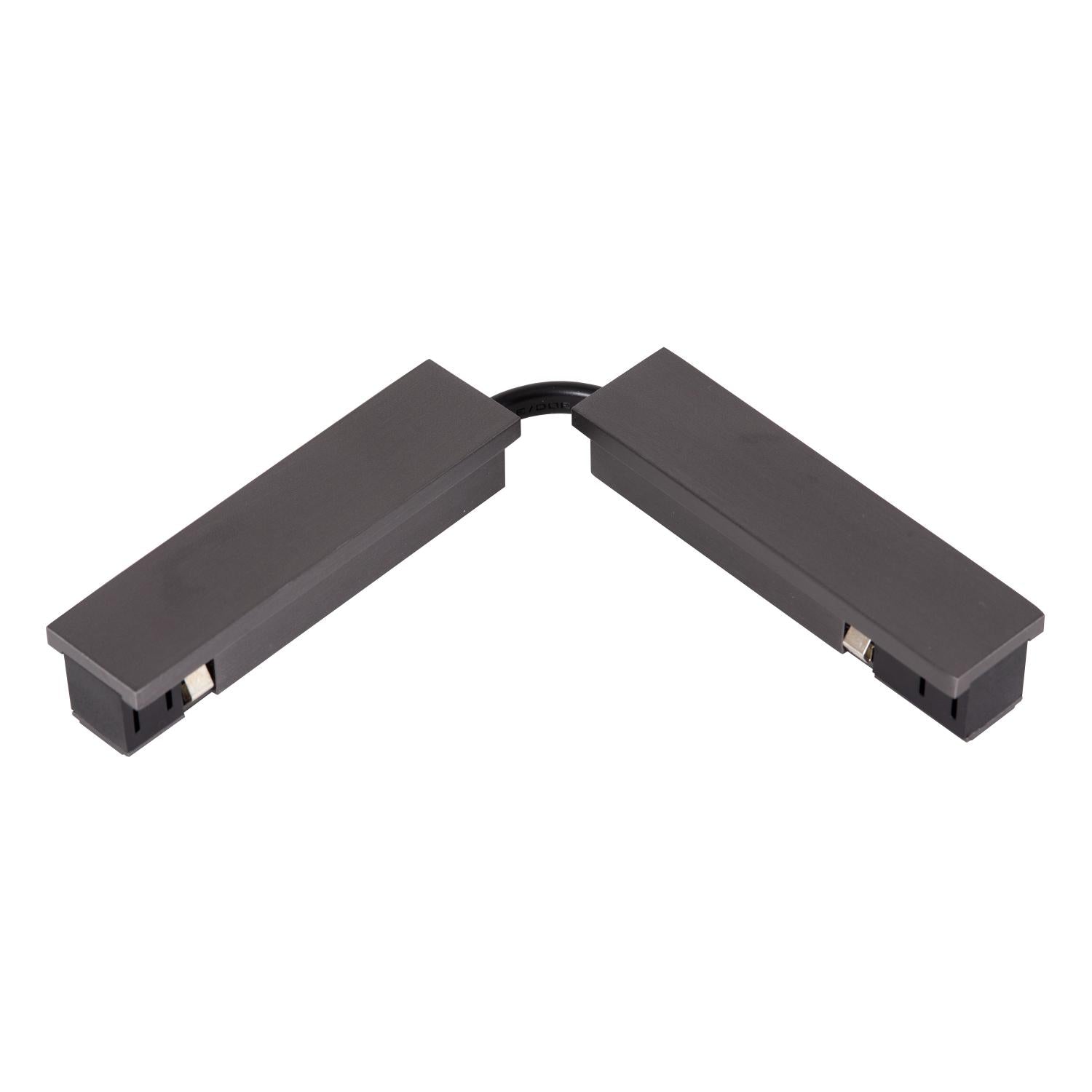 Lucide Premium LINIAL Flexibel -koppelstuk - 1-fase Railsysteem / Railverlichting - Smart - 48V Track - Mat Zwart Chroom - KwaliteitWonen.nl