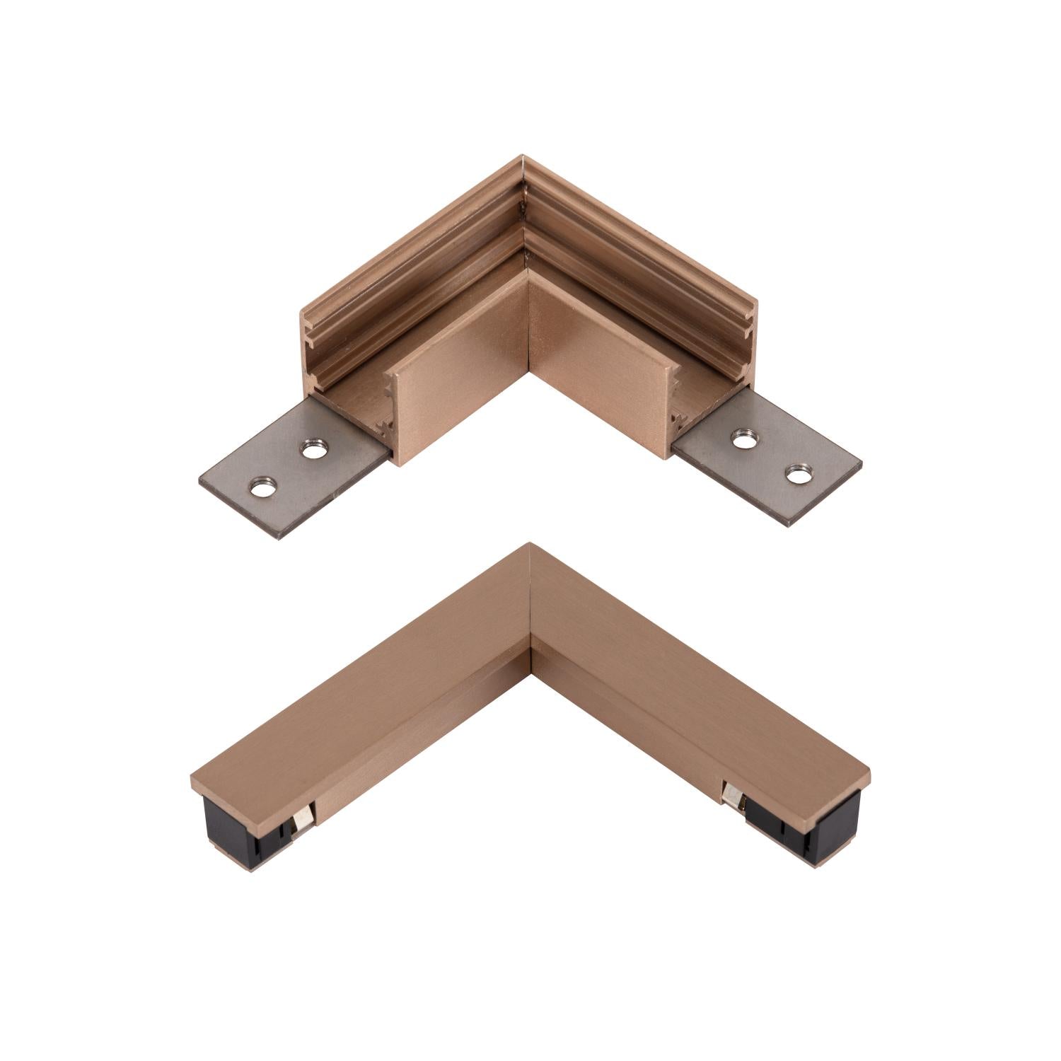 Lucide Premium LINIAL L-koppelstuk - 1-fase Railsysteem / Railverlichting - Smart - 48V Track - Champagne - KwaliteitWonen.nl