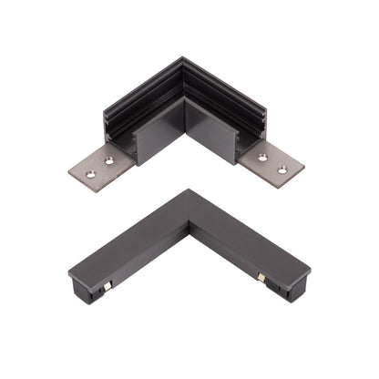 Lucide Premium LINIAL L-koppelstuk - 1-fase Railsysteem / Railverlichting - Smart - 48V Track - Mat Zwart Chroom - KwaliteitWonen.nl