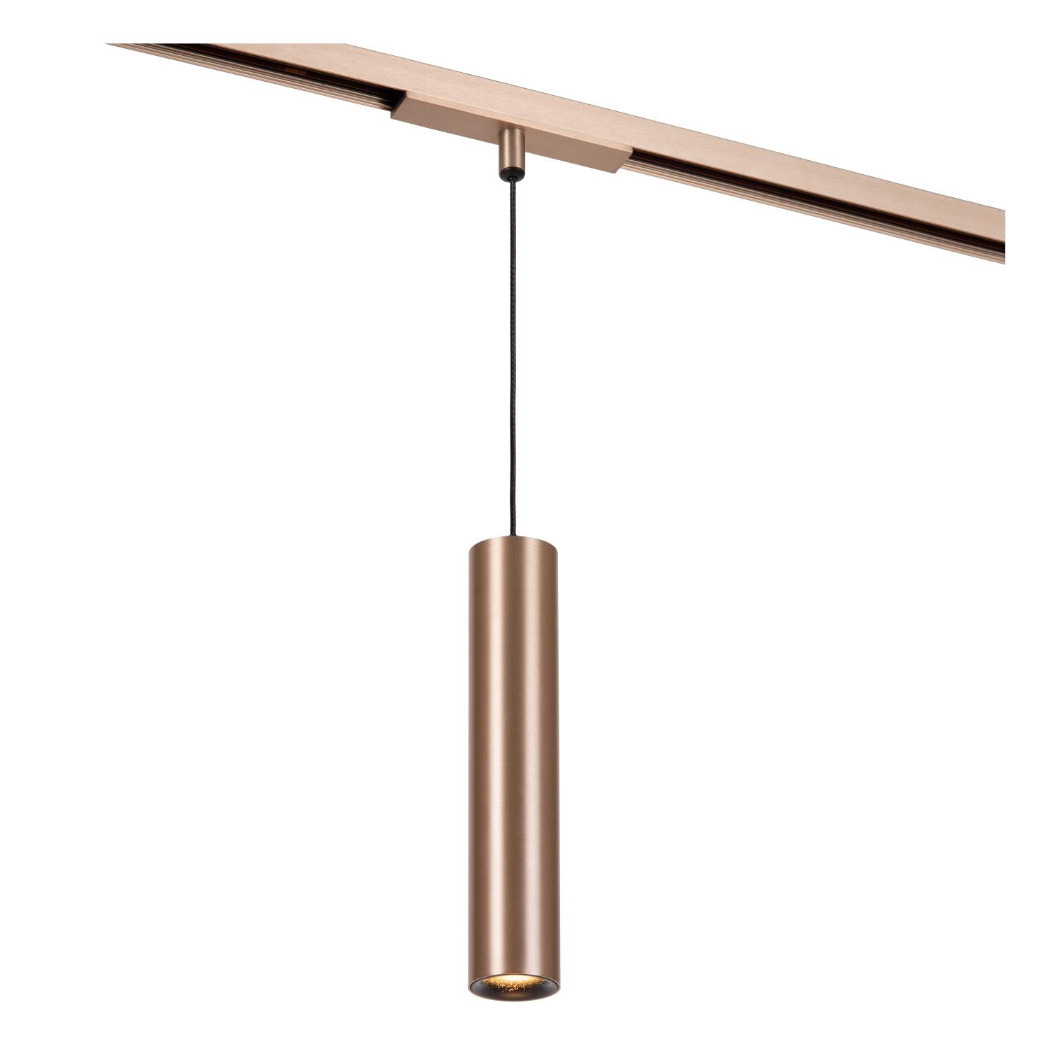 Lucide Premium LINIAL LUXUS Hanglamp - 1-fase Railsysteem / Smart Railverlichting - Smart - 48V Track - 1xLED - Champagne - KwaliteitWonen.nl