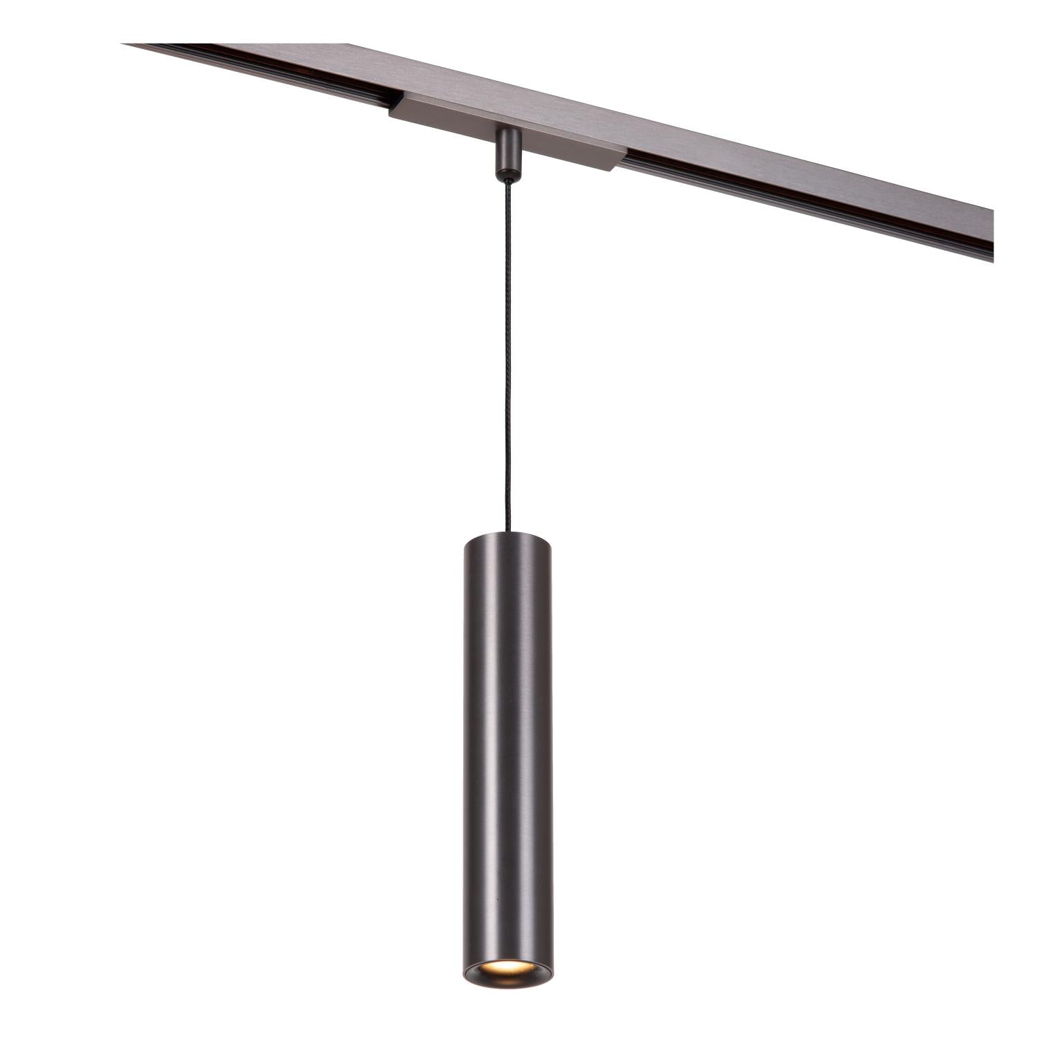 Lucide Premium LINIAL LUXUS Hanglamp - 1-fase Railsysteem / Smart Railverlichting - Smart - 48V Track - 1xLED - Mat Zwart Chroom - KwaliteitWonen.nl