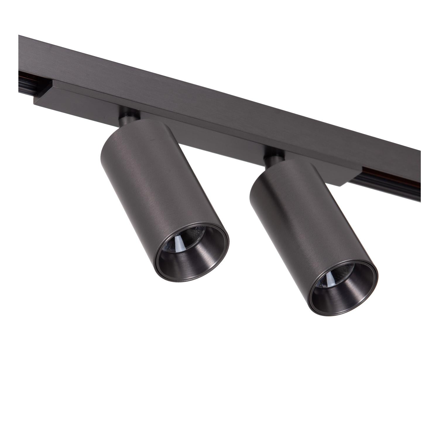 Lucide Premium LINIAL MOXX Railspot - 1-fase Railsysteem / Smart Railverlichting - Smart - 48V Track - 2xLED - Mat Zwart Chroom - KwaliteitWonen.nl