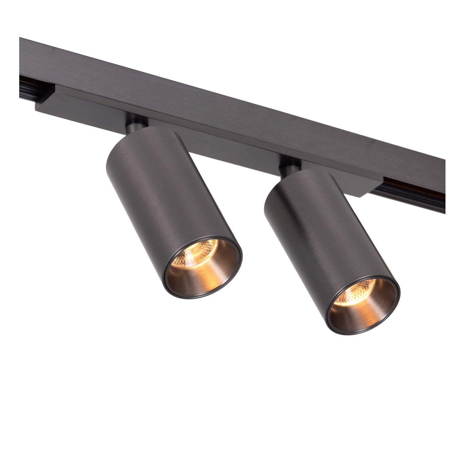 Lucide Premium LINIAL MOXX Railspot - 1-fase Railsysteem / Smart Railverlichting - Smart - 48V Track - 2xLED - Mat Zwart Chroom - KwaliteitWonen.nl