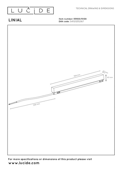 Lucide Premium LINIAL Opbouwdriver 200W - 1 fase Railsysteem / Railverlichting - Smart - 48V Track - Zwart Mat Chroom - KwaliteitWonen.nl