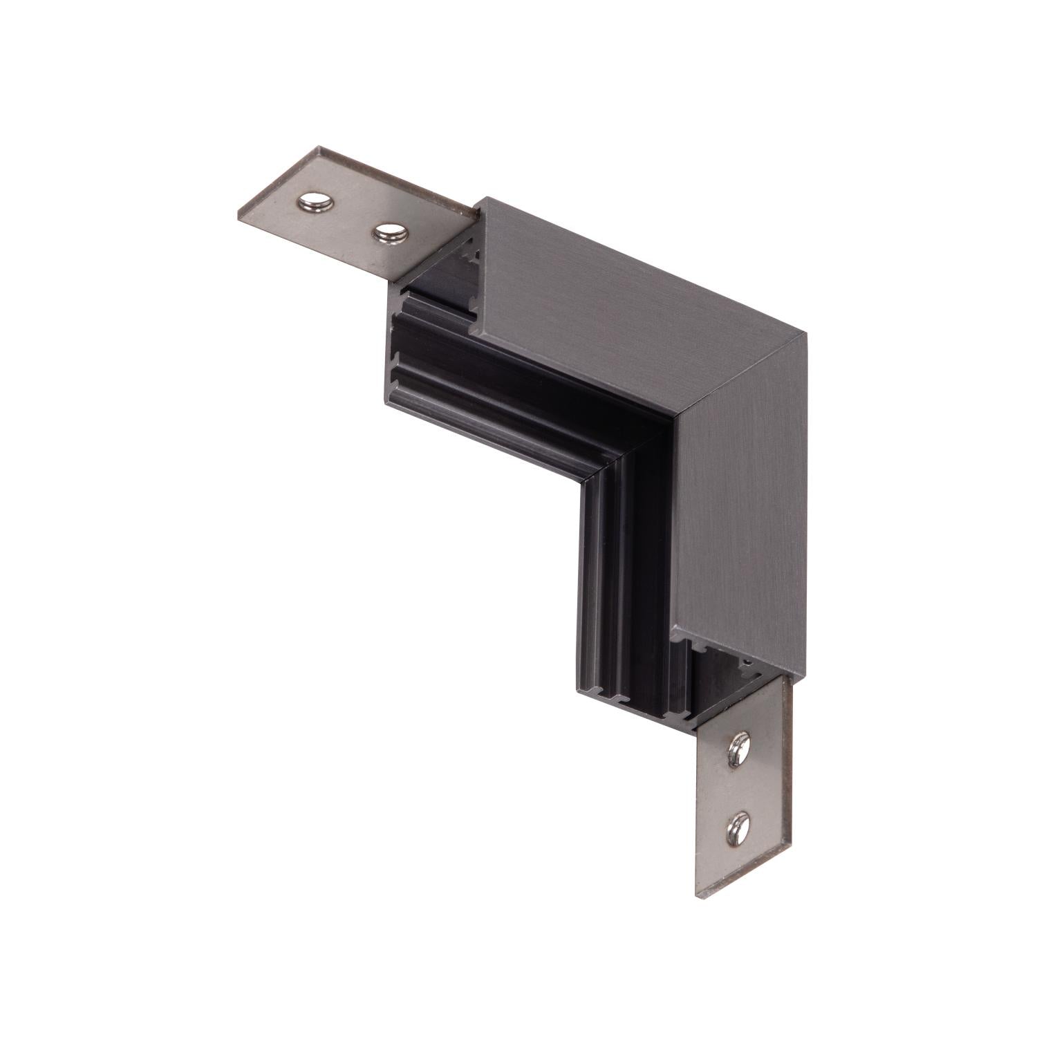 Lucide Premium LINIAL Opbouwrail - Hoek Verticaal - 1 fase Railsysteem / Railverlichting - Smart - 48V Track - Mat Zwart Chroom - KwaliteitWonen.nl