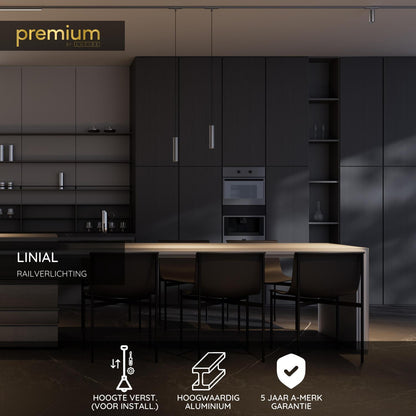 Lucide Premium LINIAL Ophanging voor inbouwdriver - 1 fase Railsysteem / Railverlichting - Smart - 48V Track - Mat Zwart Chroom - KwaliteitWonen.nl