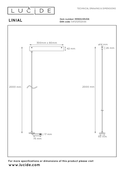 Lucide Premium LINIAL Ophanging voor opbouwdriver - 1 fase Railsysteem / Railverlichting - Smart - 48V Track - Zwart mat Chroom - KwaliteitWonen.nl