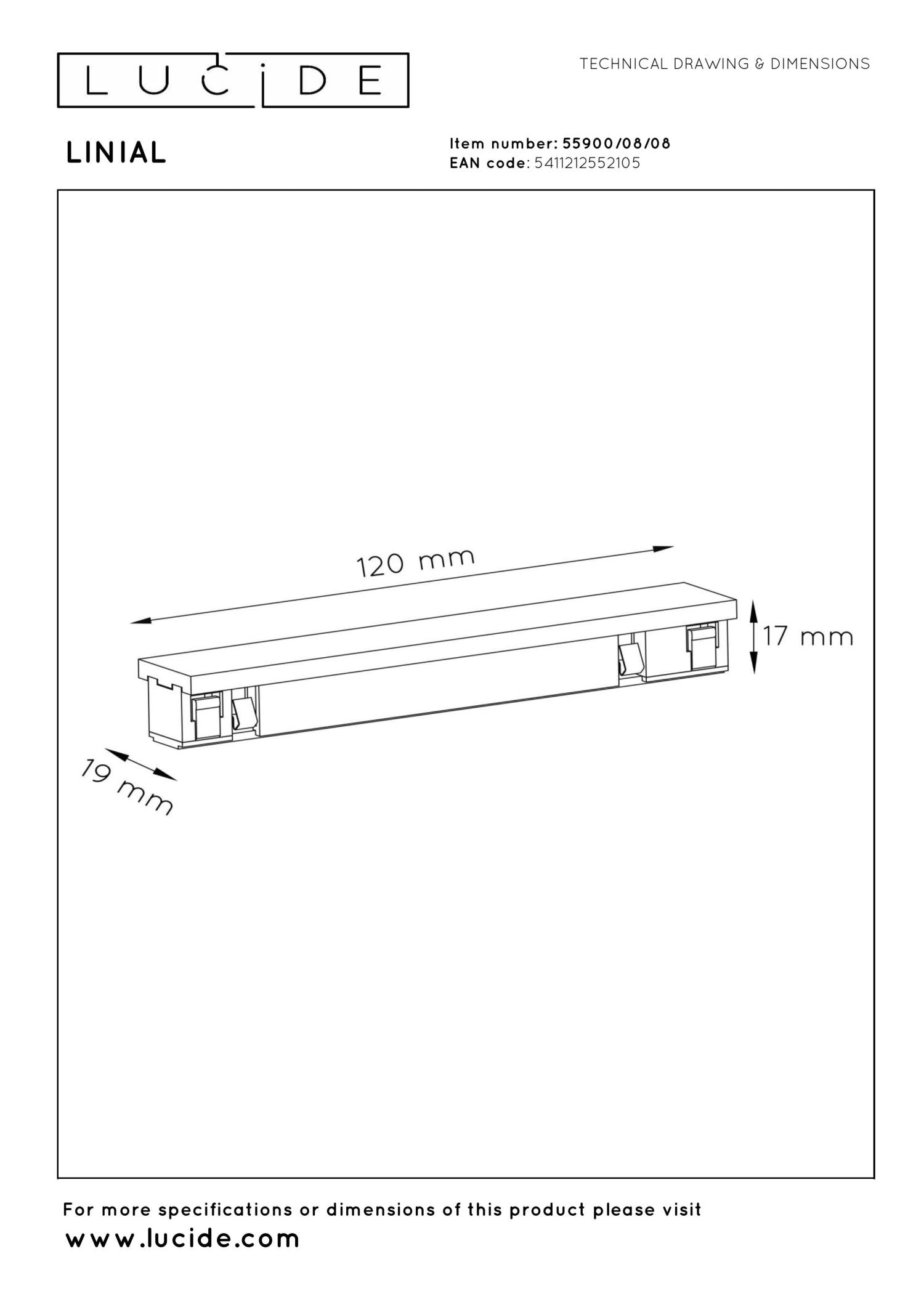 Lucide Premium LINIAL Recht -koppelstuk - 1-fase Railsysteem / Railverlichting - Smart - 48V Track - Mat Zwart Chroom - KwaliteitWonen.nl