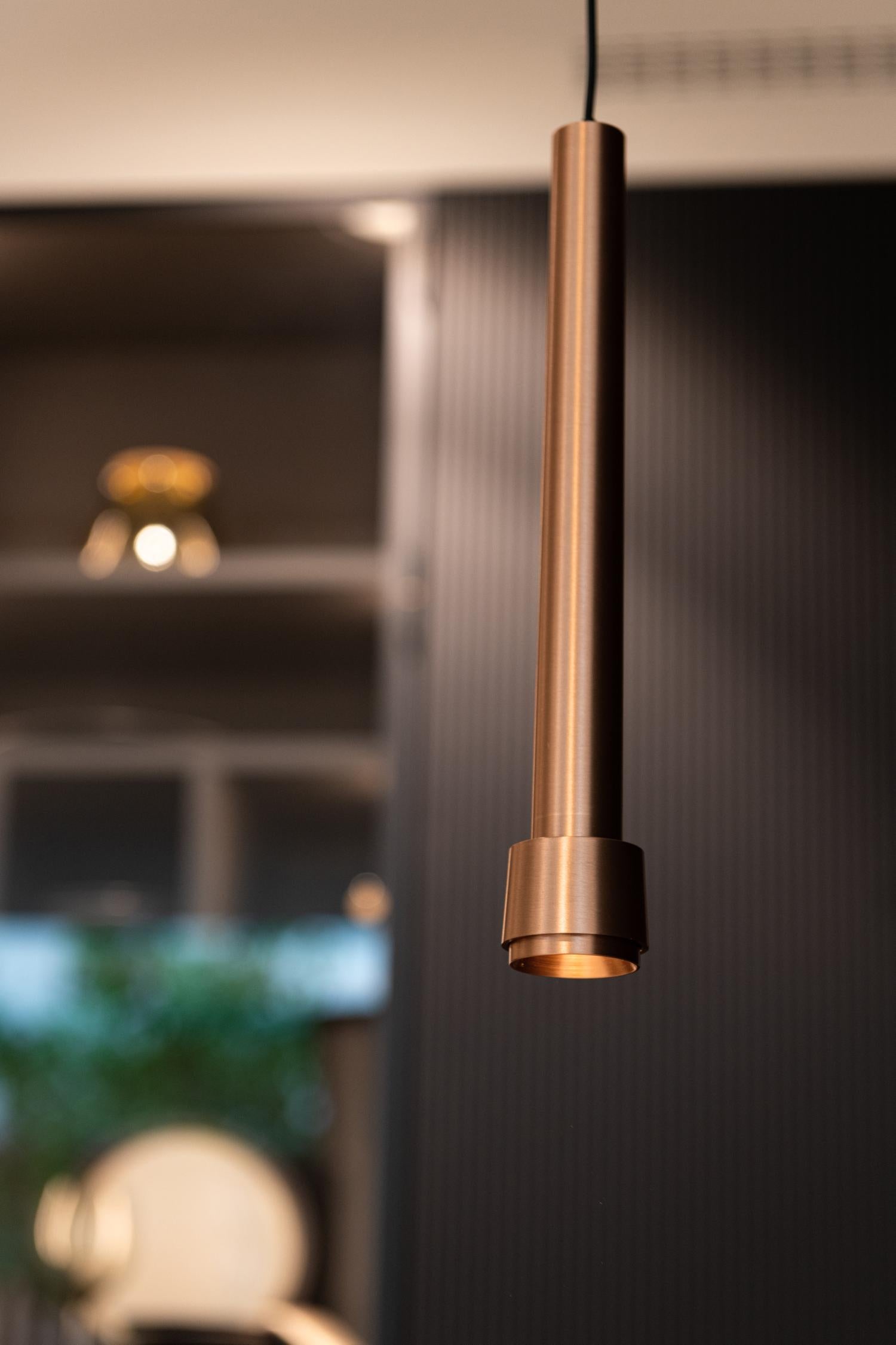 Lucide Premium LINIAL TUBIZ Hanglamp - 1-fase Railsysteem / Smart Railverlichting - Smart - 48V Track - 1xLED - Champagne - KwaliteitWonen.nl