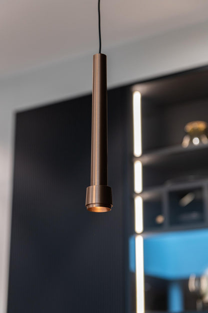Lucide Premium LINIAL TUBIZ Hanglamp - 1-fase Railsysteem / Smart Railverlichting - Smart - 48V Track - 1xLED - Champagne - KwaliteitWonen.nl