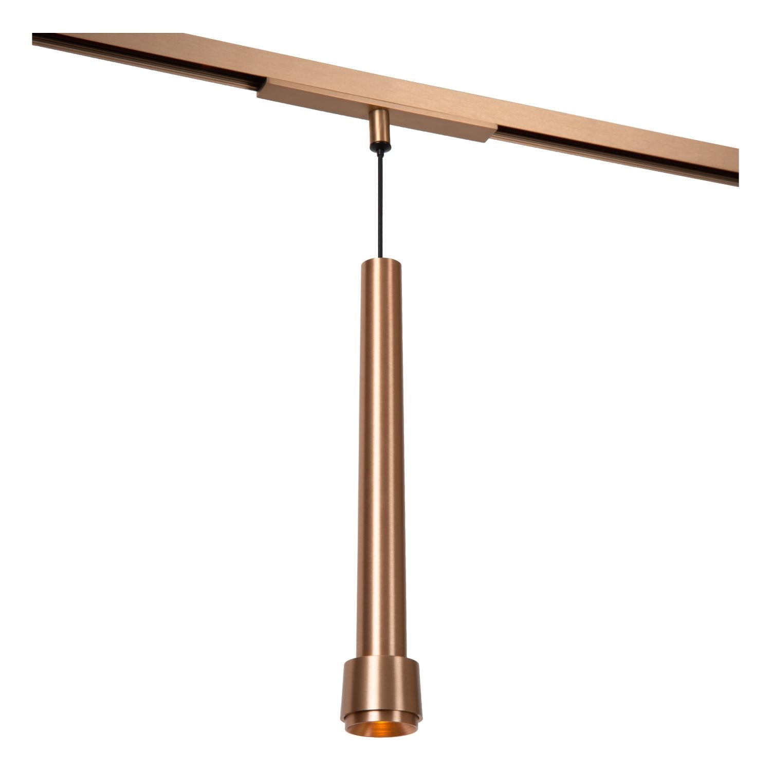 Lucide Premium LINIAL TUBIZ Hanglamp - 1-fase Railsysteem / Smart Railverlichting - Smart - 48V Track - 1xLED - Champagne - KwaliteitWonen.nl