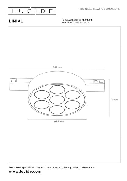 Lucide Premium LINIAL XAVI Railspot - 1-fase Railsysteem / Smart Railverlichting - Smart - 48V Track - LED - Mat Zwart Chroom - KwaliteitWonen.nl