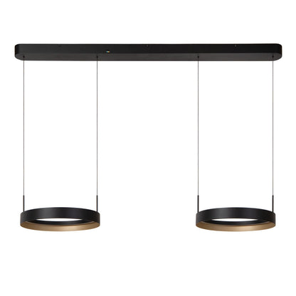 Lucide RADIANT - Hanglamp - LED Dimb. - CCT - 2x38W 2700K/4000K - Zwart | Vibes - KwaliteitWonen.nl