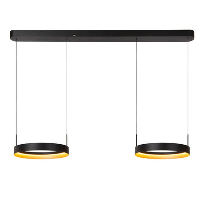 Lucide RADIANT - Hanglamp - LED Dimb. - CCT - 2x38W 2700K/4000K - Zwart | Vibes - KwaliteitWonen.nl