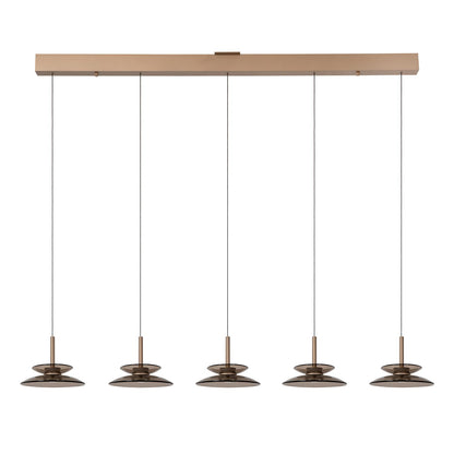 Lucide SANTIAGO - Hanglamp - LED Dimb. - CCT - 5x10W 2700K/4000K - Amber | Premium - KwaliteitWonen.nl