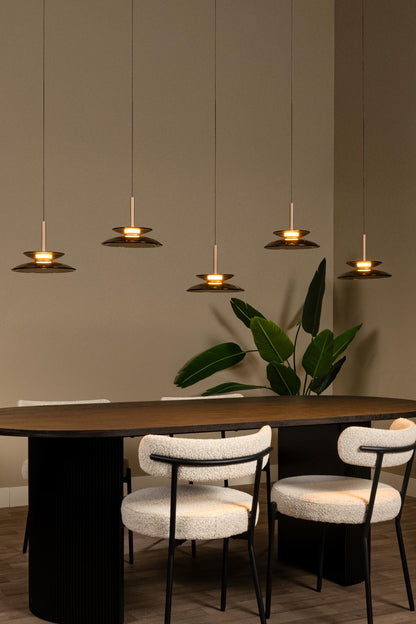 Lucide SANTIAGO - Hanglamp - LED Dimb. - CCT - 5x10W 2700K/4000K - Amber | Premium - KwaliteitWonen.nl