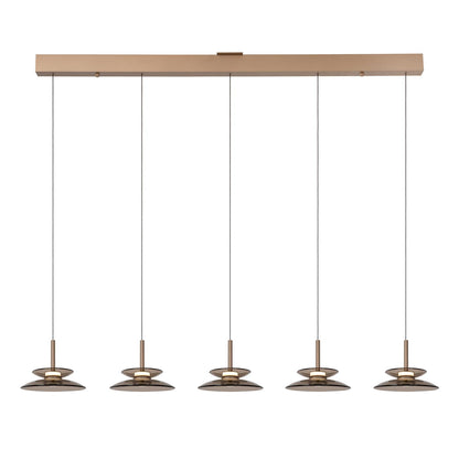 Lucide SANTIAGO - Hanglamp - LED Dimb. - CCT - 5x10W 2700K/4000K - Amber | Premium - KwaliteitWonen.nl