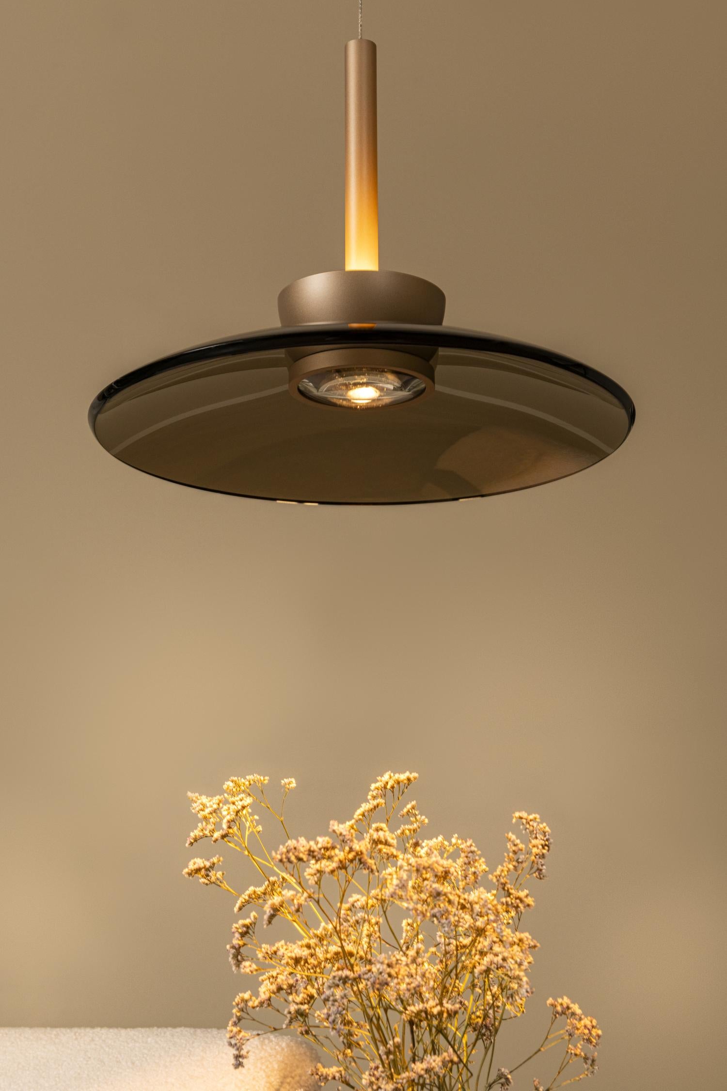 Lucide SANTIAGO - Hanglamp - Ø 32 cm - LED Dimb. - CCT - 1x16W 2700K/4000K - Amber | Premium - KwaliteitWonen.nl