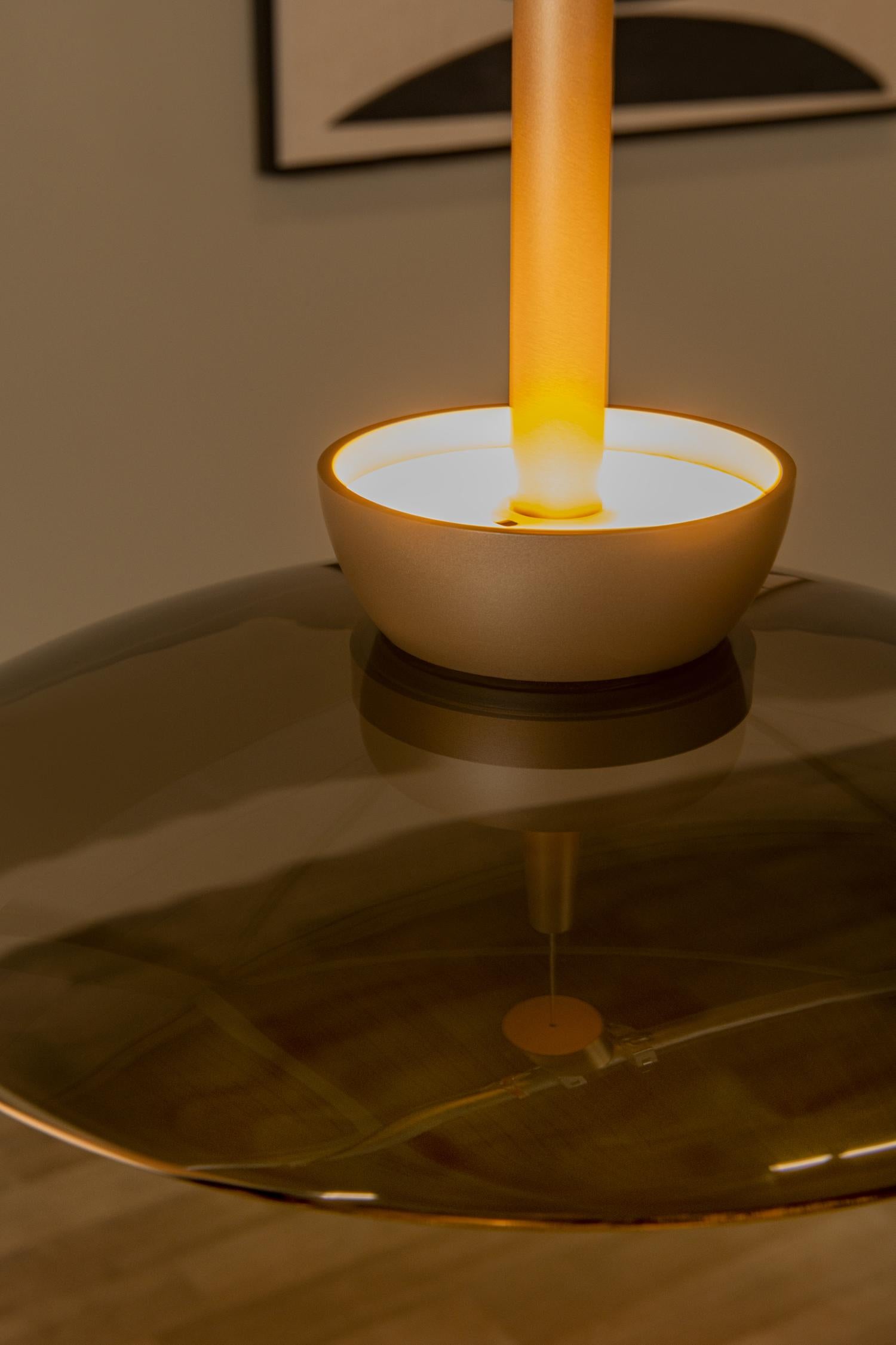 Lucide SANTIAGO - Hanglamp - Ø 32 cm - LED Dimb. - CCT - 1x16W 2700K/4000K - Amber | Premium - KwaliteitWonen.nl