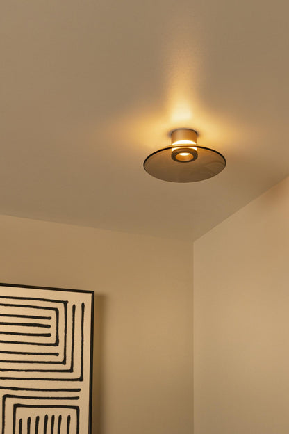 Lucide SANTIAGO - Plafonnière - Ø 23 cm - LED Dimb. - CCT - 1x10W 2700K/4000K - Amber | Premium - KwaliteitWonen.nl