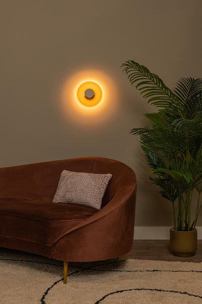 Lucide SANTIAGO - Wandlamp - Ø 23 cm - LED Dimb. - CCT - 1x10W 2700K/4000K - Amber | Premium - KwaliteitWonen.nl