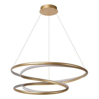 Lucide SARDANA - Hanglamp - Ø 80 cm - LED Dimb. - 1x74W 2700K - Mat Goud / Messing | Premium - KwaliteitWonen.nl