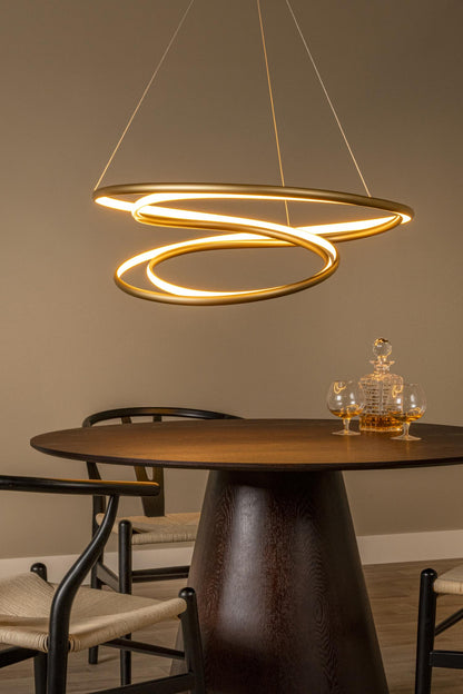 Lucide SARDANA - Hanglamp - Ø 80 cm - LED Dimb. - 1x74W 2700K - Mat Goud / Messing | Premium - KwaliteitWonen.nl