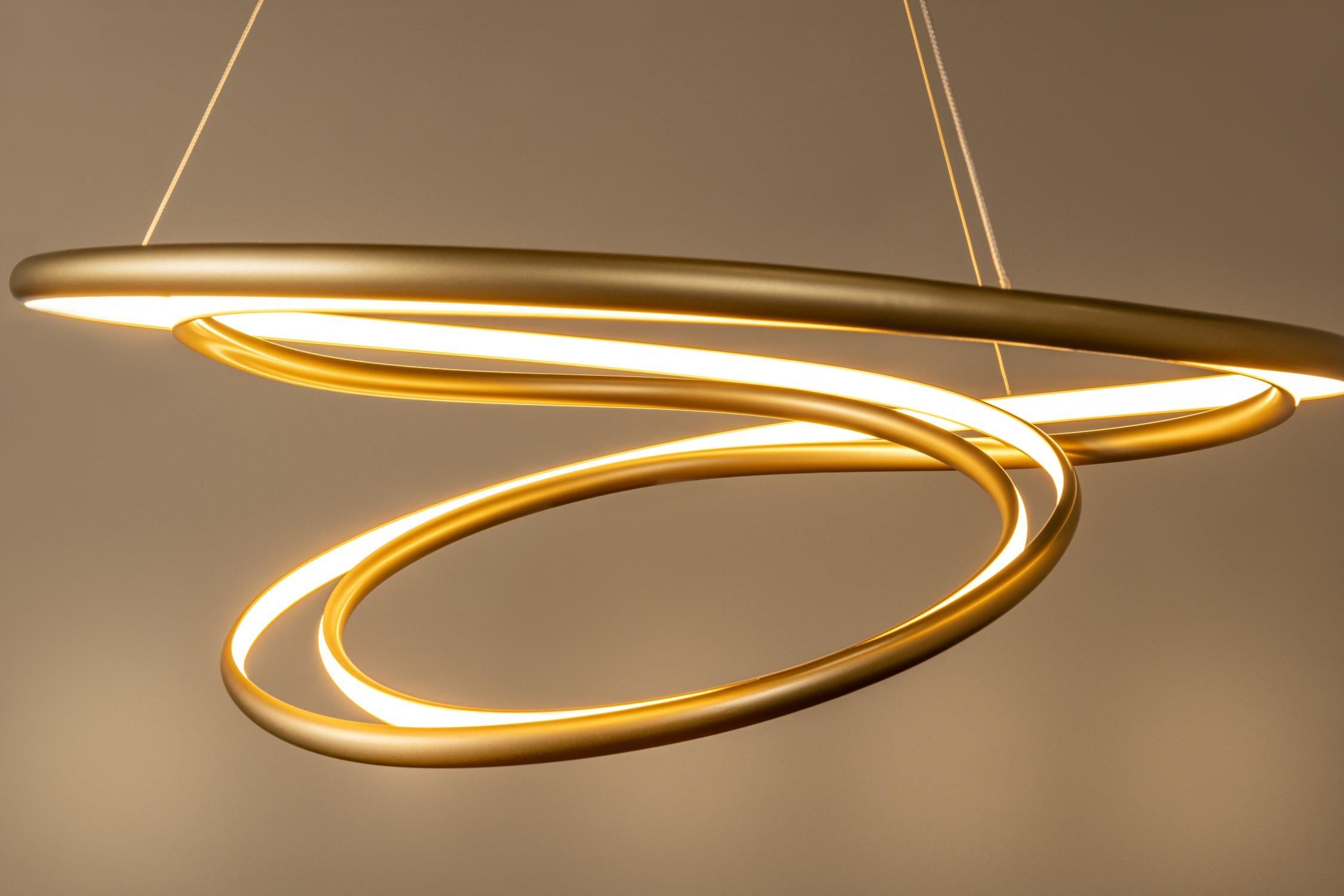 Lucide SARDANA - Hanglamp - Ø 80 cm - LED Dimb. - 1x74W 2700K - Mat Goud / Messing | Premium - KwaliteitWonen.nl