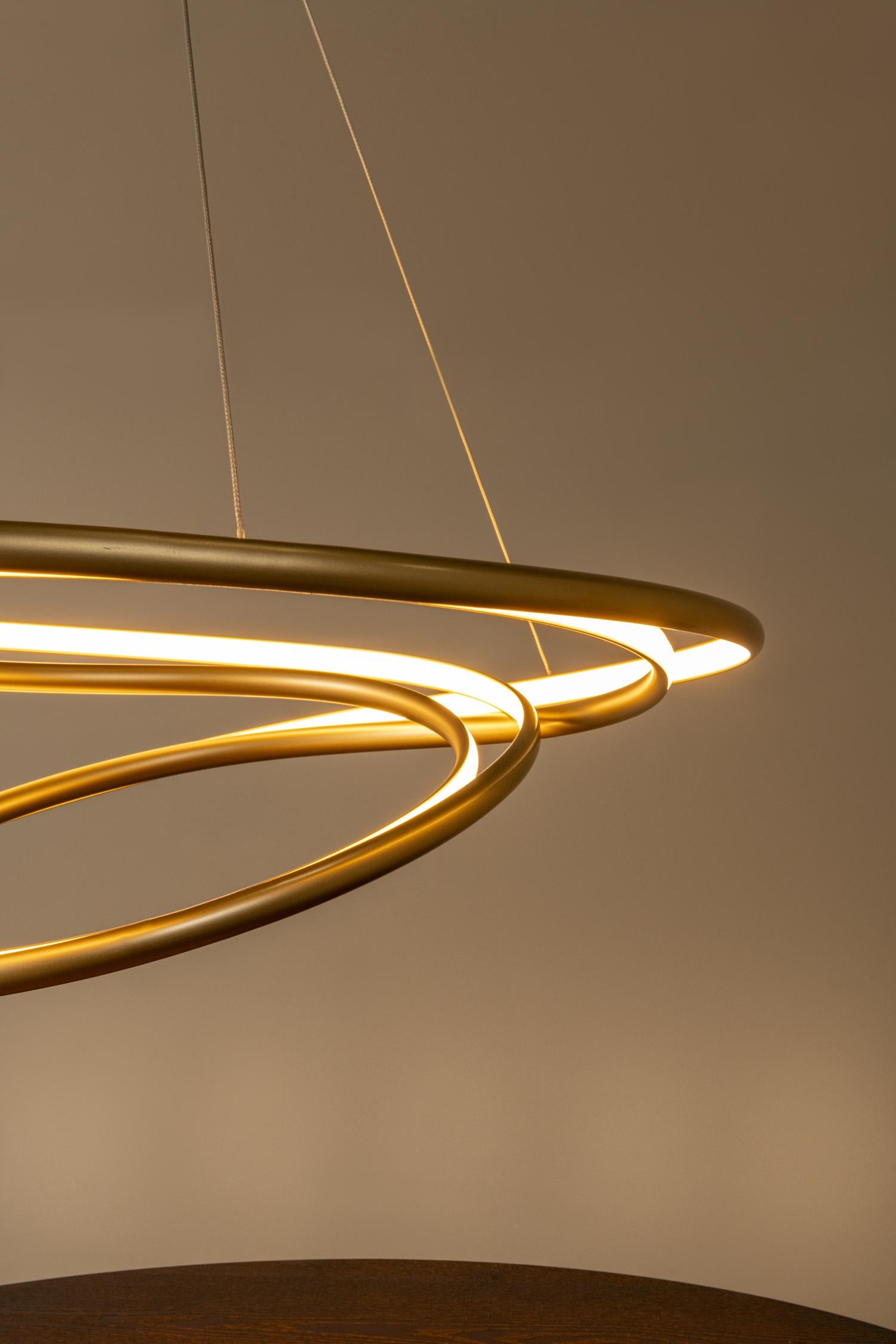 Lucide SARDANA - Hanglamp - Ø 80 cm - LED Dimb. - 1x74W 2700K - Mat Goud / Messing | Premium - KwaliteitWonen.nl