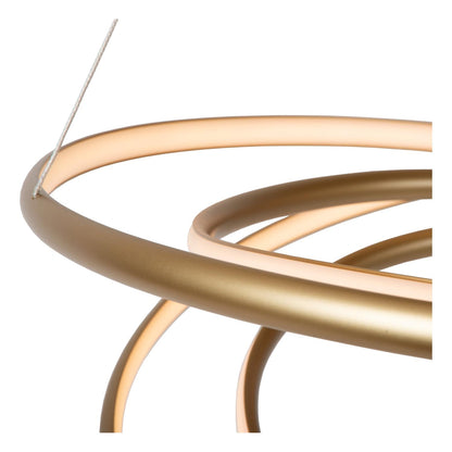 Lucide SARDANA - Hanglamp - Ø 80 cm - LED Dimb. - 1x74W 2700K - Mat Goud / Messing | Premium - KwaliteitWonen.nl