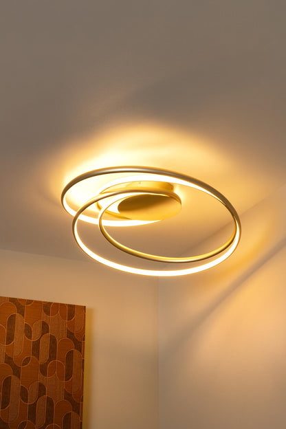 Lucide SARDANA - Plafonnière - LED Dimb. - 1x54W 2700K - Mat Goud / Messing | Premium - KwaliteitWonen.nl