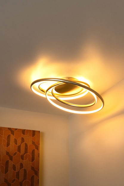 Lucide SARDANA - Plafonnière - LED Dimb. - 1x54W 2700K - Mat Goud / Messing | Premium - KwaliteitWonen.nl
