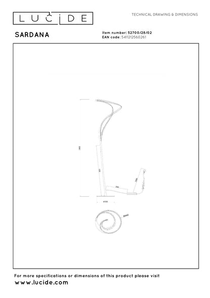 Lucide SARDANA - Vloerlamp - Ø 44 cm - LED Dimb. - 1x28W 2700K - Mat Goud / Messing | Premium - KwaliteitWonen.nl