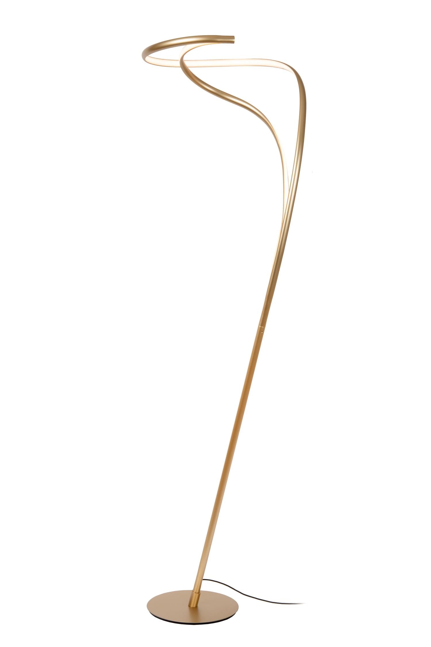 Lucide SARDANA - Vloerlamp - Ø 44 cm - LED Dimb. - 1x28W 2700K - Mat Goud / Messing | Premium - KwaliteitWonen.nl