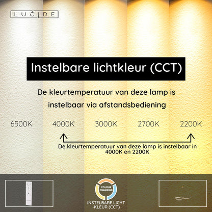 Lucide SLALOM - Hanglamp - LED Dimb. - CCT - 1x80W 2200K/4000K - Beige | Premium - KwaliteitWonen.nl