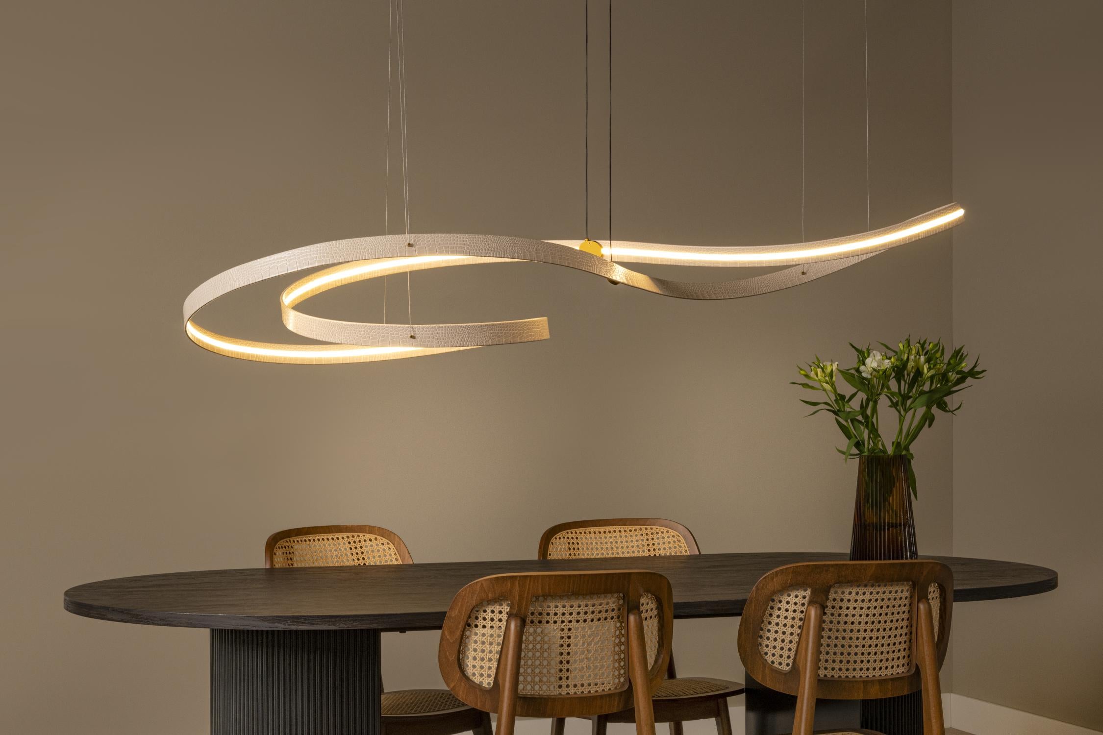 Lucide SLALOM - Hanglamp - LED Dimb. - CCT - 1x80W 2200K/4000K - Beige | Premium - KwaliteitWonen.nl