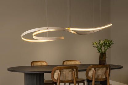 Lucide SLALOM - Hanglamp - LED Dimb. - CCT - 1x80W 2200K/4000K - Beige | Premium - KwaliteitWonen.nl