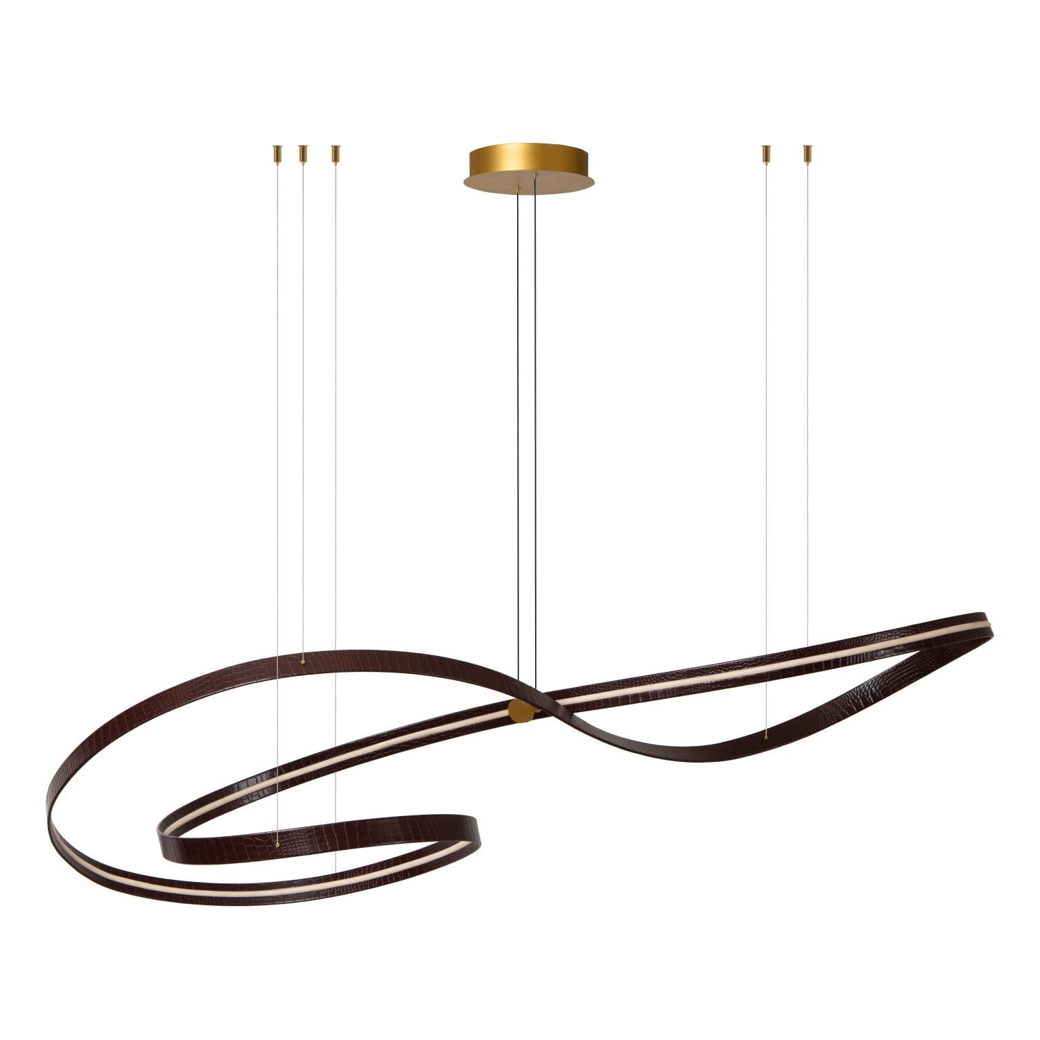 Lucide SLALOM - Hanglamp - LED Dimb. - CCT - 1x80W 2200K/4000K - Koffie | Premium - KwaliteitWonen.nl