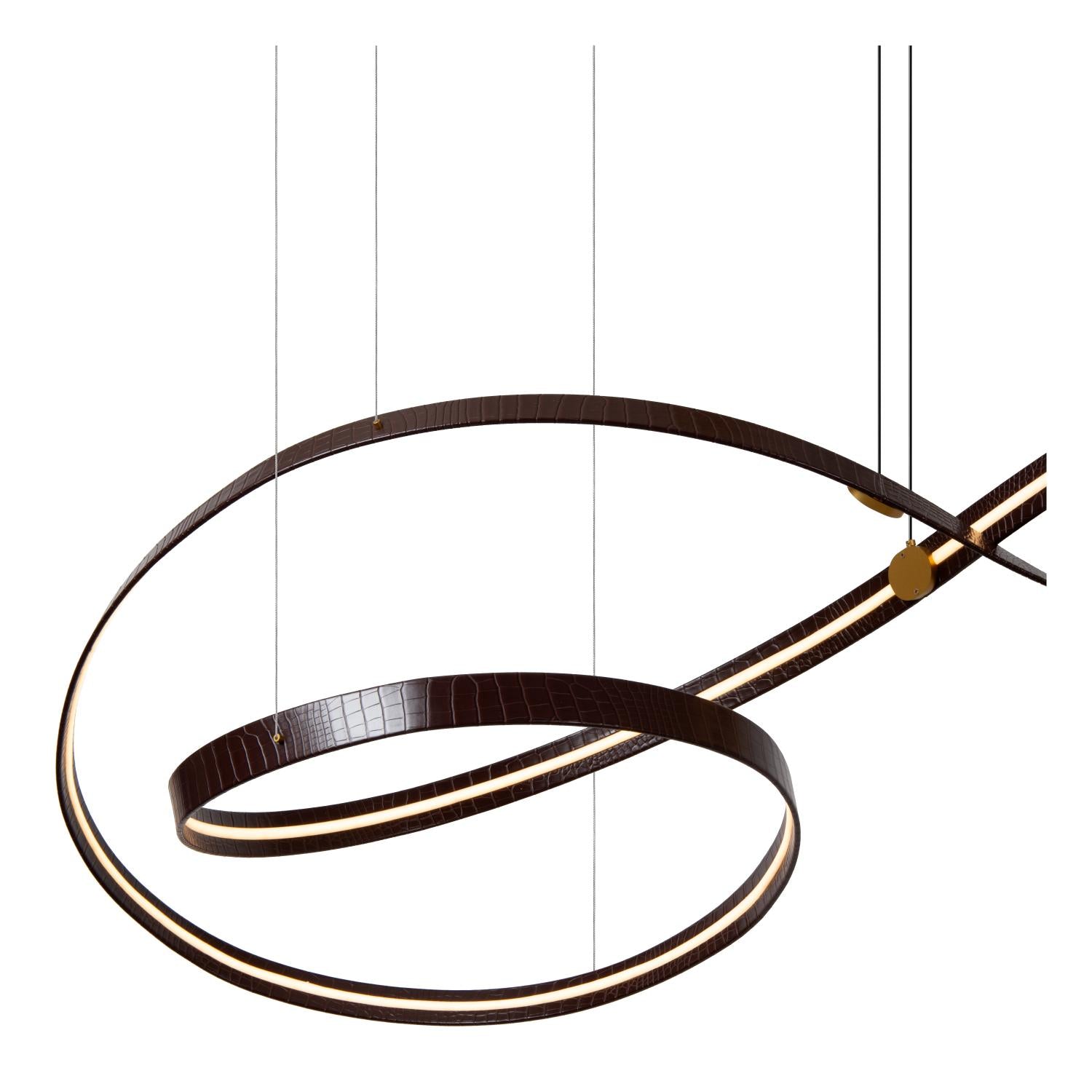 Lucide SLALOM - Hanglamp - LED Dimb. - CCT - 1x80W 2200K/4000K - Koffie | Premium - KwaliteitWonen.nl