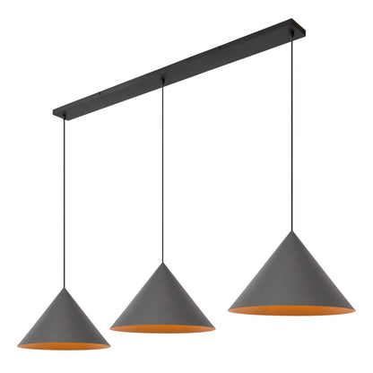 Lucide SPITZE - Hanglamp - 3xE27 - Grijs | Vibes - KwaliteitWonen.nl