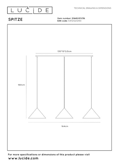 Lucide SPITZE - Hanglamp - 3xE27 - Grijs | Vibes - KwaliteitWonen.nl