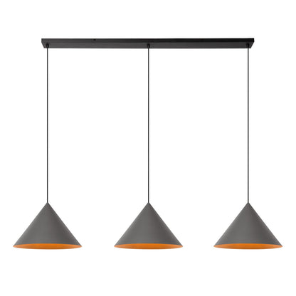 Lucide SPITZE - Hanglamp - 3xE27 - Grijs | Vibes - KwaliteitWonen.nl