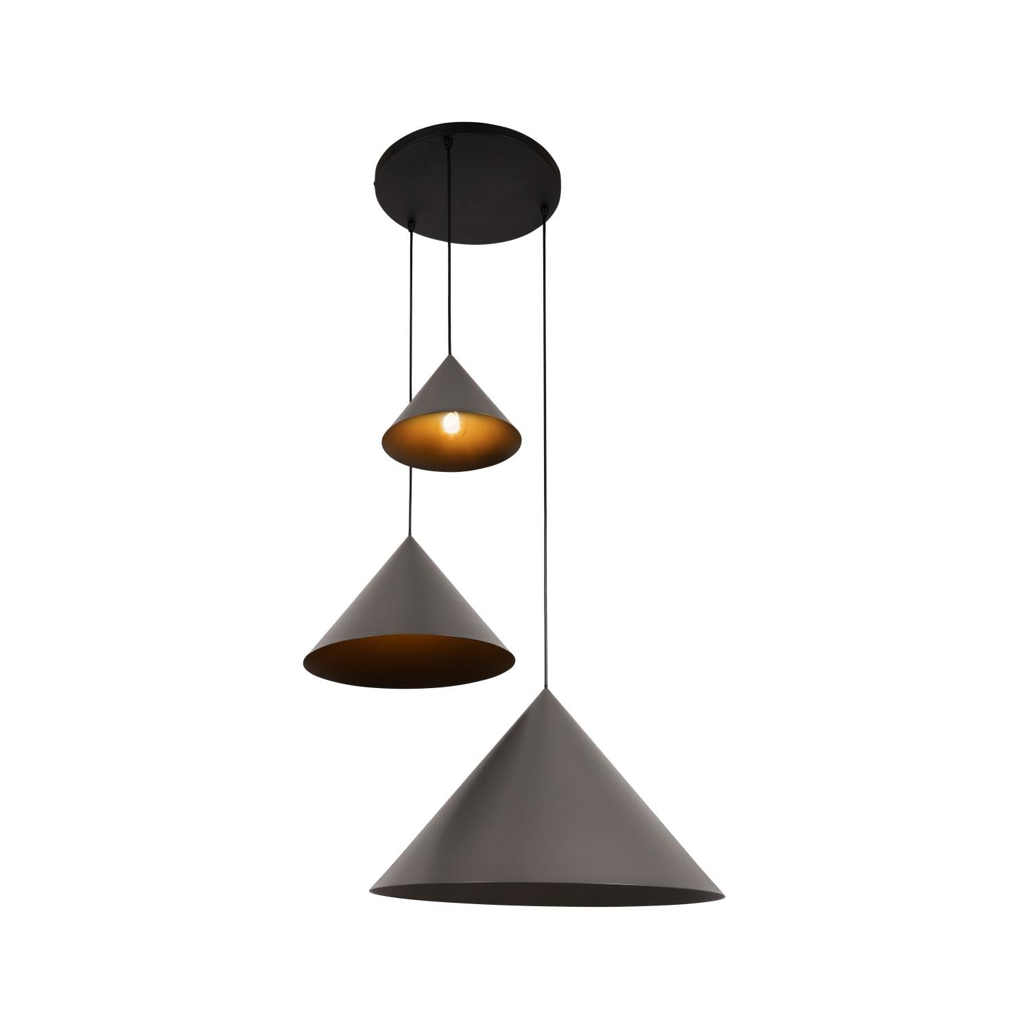 Lucide SPITZE - Hanglamp - Ø 68 cm - 3xE27 - Geschikt voor vide en hoge plafonds - Grijs | Vibes - KwaliteitWonen.nl