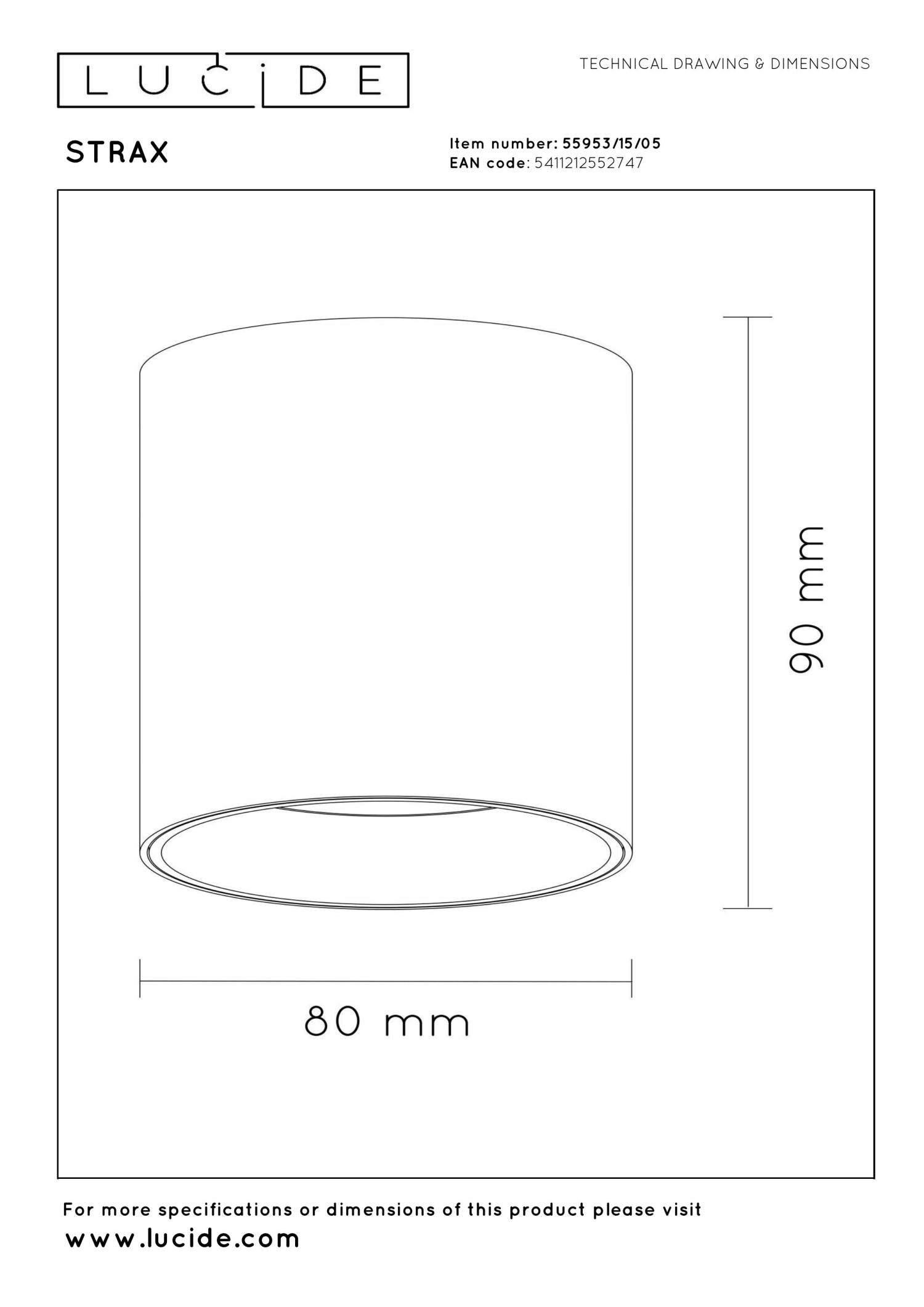 Lucide STRAXX - Plafondspot - Ø 8 cm - LED Dimb. - CCT - 1x15W 2700K/4000K - Champagne kleur | Premium - KwaliteitWonen.nl