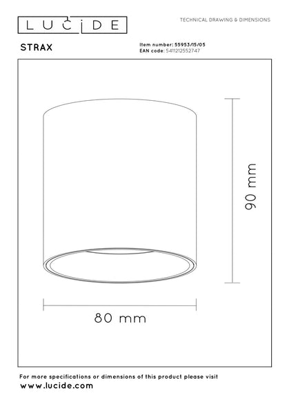 Lucide STRAXX - Plafondspot - Ø 8 cm - LED Dimb. - CCT - 1x15W 2700K/4000K - Champagne kleur | Premium - KwaliteitWonen.nl