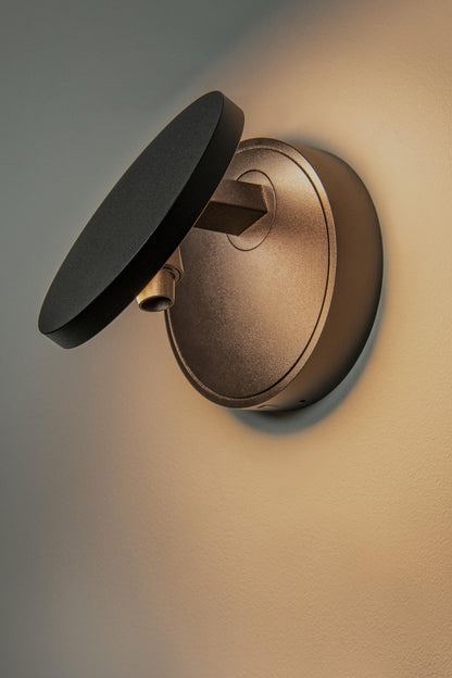 Lucide UFOR - Wandlamp - Ø 12 cm - LED Dim to warm - 1800K/3000K - Zwart | Premium - KwaliteitWonen.nl