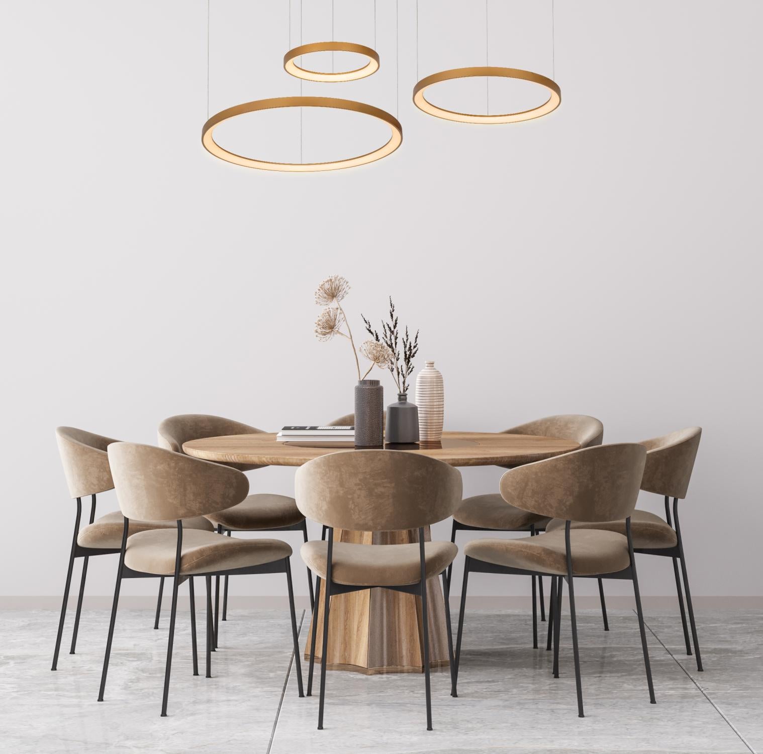 Lucide VIDAL - Hanglamp - Ø 78 cm - LED Dimb. - 1x120W 2700K - Mat Goud / Messing | Premium - KwaliteitWonen.nl