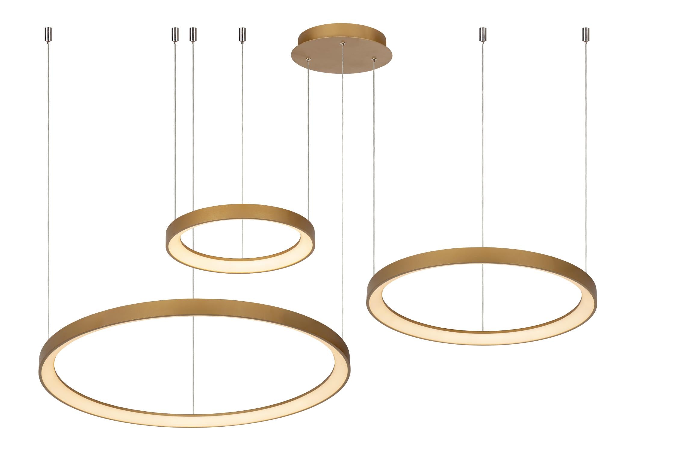 Lucide VIDAL - Hanglamp - Ø 78 cm - LED Dimb. - 1x120W 2700K - Mat Goud / Messing | Premium - KwaliteitWonen.nl