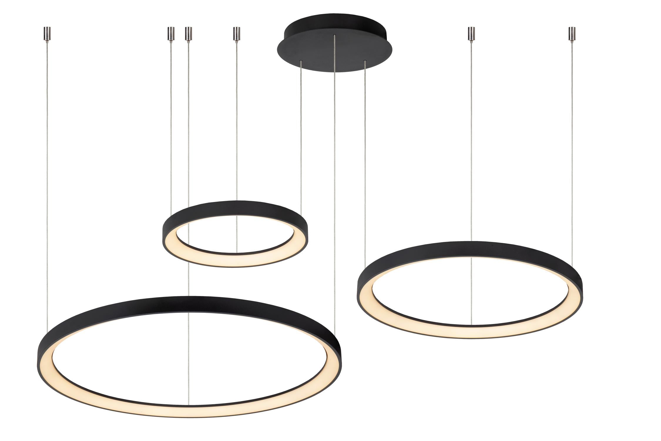 Lucide VIDAL - Hanglamp - Ø 78 cm - LED Dimb. - 1x120W 2700K - Zwart | Premium - KwaliteitWonen.nl