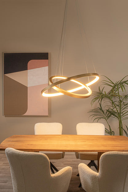Lucide VIDAL - Hanglamp - Ø 78 cm - LED Dimb. - 1x92W 2700K - Mat Goud / Messing | Premium - KwaliteitWonen.nl